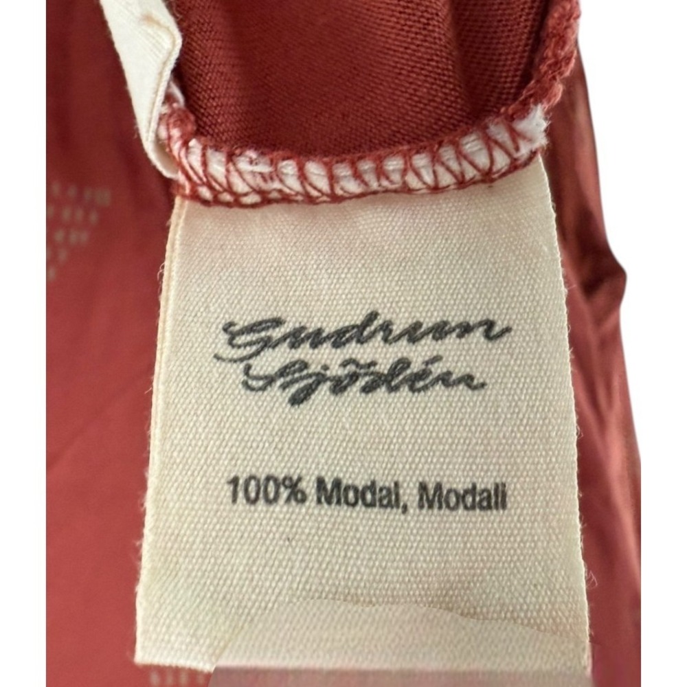 Gudrun Sjödén Tunic Top Small Orange Modal Long Sleeves Casual Comfy Pockets - Picture 4 of 4